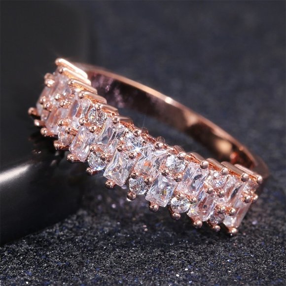 💞 Fashion Beautiful Gems Full Around Zircon Eternity Rings for Women, PD162 - Picture 6 of 12